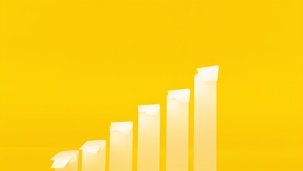 Poster - Business growth trends office environment infographic yellow background data visualization concept
