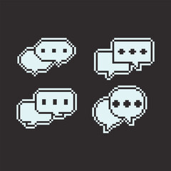 Leinwandbilder - this is Speech bubbles icon in pixel art with simple color and black background this item good for presentations,stickers, icons, t shirt design,game asset,logo and your project.