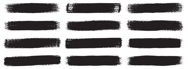 Poster - Brush strokes vector. brush. Set of text boxes. Paintbrush collection. Grunge design elements. Dirty texture banners. Set of rectrangle shape brush strokes. Painted rectangles and long strokes