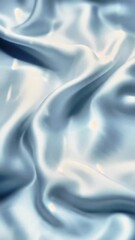 Aufkleber - Silky Blue Fabric Flowing in Gentle Waves with Soft, Shimmering Light Reflections