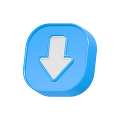 Fototapete - download arrow icon 3d rendering