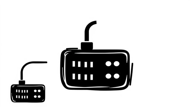 Black vector icon of data storage; editable strokes  Simple, clean design for various uses,  outline,  symbol