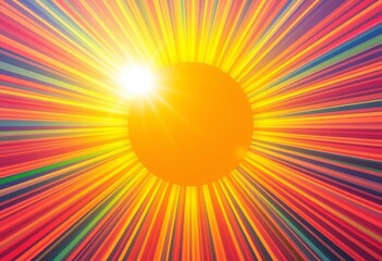 Wall Mural - Abstract sunburst background with radiating light rays, vibrant summer colors, vector illustration,  energy,  backdrop