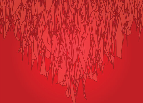 Abstract red background with geometric shapes. Vector illustration in flat style. Design element for poster, card, banner, flyer.
