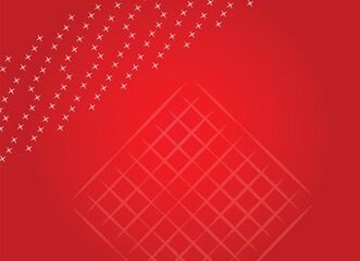 Poster - Abstract red background with geometric shapes. Vector illustration in flat style. Design element for poster, card, banner, flyer.
