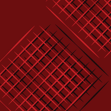 Abstract red background with geometric shapes. Vector illustration in flat style. Design element for poster, card, banner, flyer.