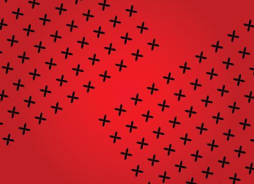 Abstract red background with geometric shapes. Vector illustration in flat style. Design element for poster, card, banner, flyer.