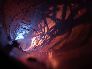 Wall Mural - inside of sewage collector pipe