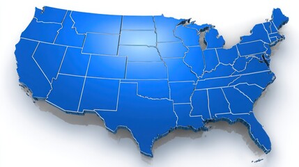 Poster - artistic representation of the united states map exploring economic concepts and machine intelligenc