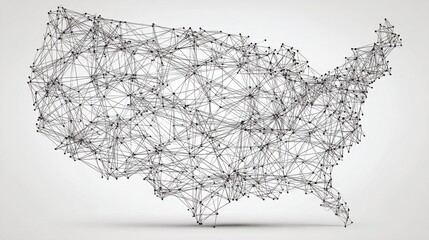 Poster - comprehensive view of the united states featuring an in-depth map with an emphasis on economic ethic