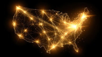 Poster - united states map depicting quantum computing's economic influence on modern industry and financial 