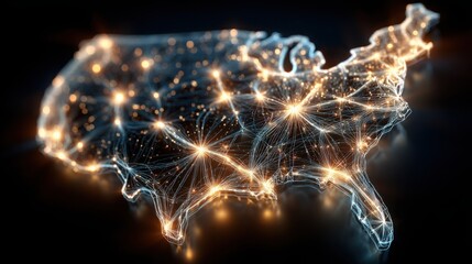 Poster - united states map featuring quantum economic prediction engine concept for future financial scenario