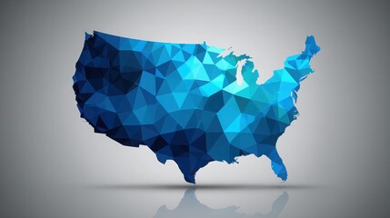 Poster - detailed map of the united states representing quantum economic prediction engine for financial insi