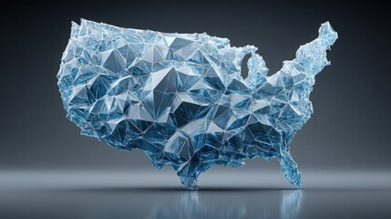 Poster - unique representation of the united states constructed from blue polygons for quantum inflation anal