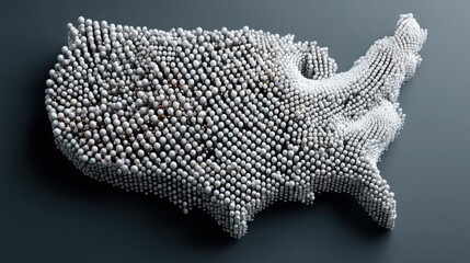 Poster - united states map featuring quantum inflation analysis icon concept with high-speed data visualizati