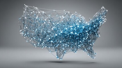 Poster - united states map with network of connected lines illustrating real-time credit access parity dashbo