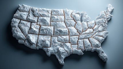 Poster - united states map depicting real-time credit access parity dashboard icon concept for financial anal