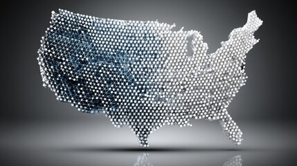 Poster - detailed map of the united states depicting economic indicators and real-time monitoring of financia