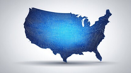 Poster - map of the united states featuring a dotted design for real-time global trade scanner icon concept f