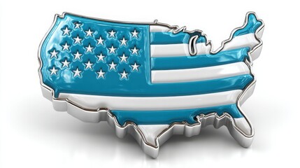 Poster - the united states map displayed with the american flag representing a real-time policy impact monito