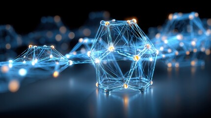 Poster - a comprehensive visual representation of a blue network symbolizing the usa's economic smart contrac