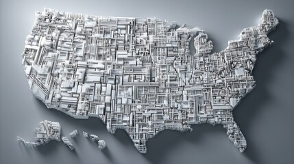 Aufkleber - a unique representation of the united states formed from books highlighting smart economy and govern