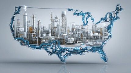 Poster - comprehensive map of the united states illustrating economic concepts related to smart manufacturing