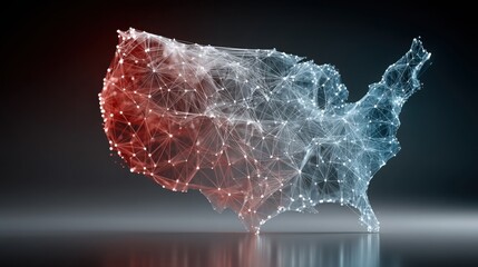 Poster - united states map featuring a network of connected lines representing global remittance and economic