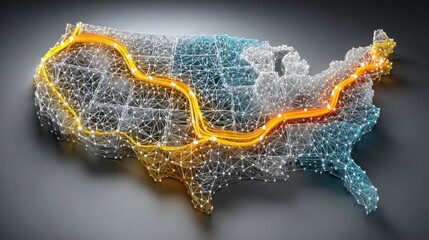 Poster - map of the united states depicting global remittance flows and economic concepts illustrated through