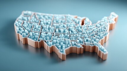 Poster - comprehensive representation of the usa map as a smart universal basic income tracker with innovativ