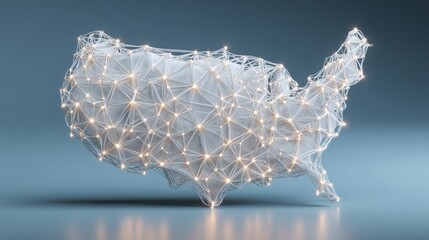 Aufkleber - the united states map adorned with a string of lights representing tech-driven gdp analysis and nati
