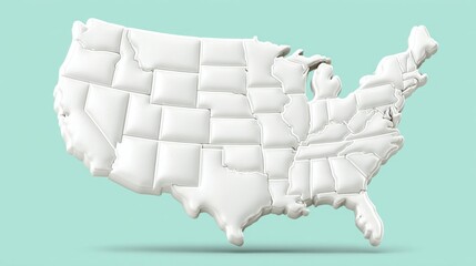 Poster - enhanced model of the united states featuring a tech-driven bond yield icon concept for financial in