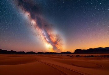 Wall Mural - Vast Atacama desert under a breathtaking Milky Way, star-filled night sky, travel,  starry night