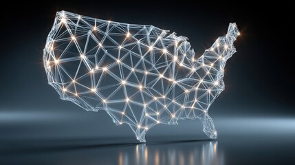Poster - united states map displaying geographical representation highlighting technological income distribut