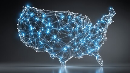 Aufkleber - united states map with intricate network of lines showcasing technological income distribution and e