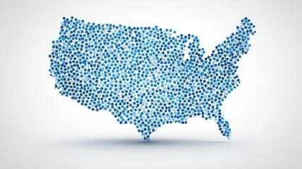 Poster - usa map depicting technology-driven economic mobility with visualization of connectivity and opportu
