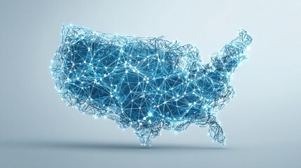 Aufkleber - dynamic usa map illustration showcasing network of connected lines symbolizing economic mobility and
