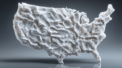 Poster - detailed map of the united states illustrating tech-regulated inflation guard icon concept for econo