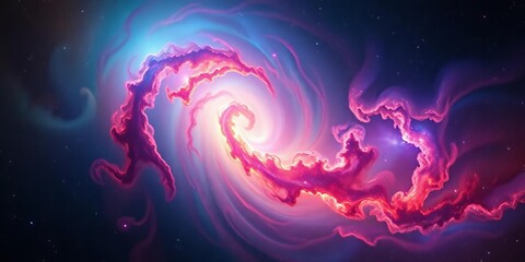 Wall Mural - Swirling nebulae, vibrant stardust, deep cosmic hues, ethereal glow, space, illustration