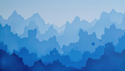 Wall Mural - Abstract Blue Gradient Mountain Landscape with Soft Textures and Tranquil Background