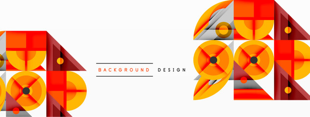 Leinwandbilder - geometric pattern features orange, gray, red shapes. minimalist design with repeating elements creat