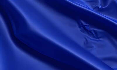 Fototapete - Beautiful royal blue silk background with copy space, top view. The concept of luxury and elegance for design. Close-up, high-detail photography, in the style of Kodak Ektar, stock imagery.