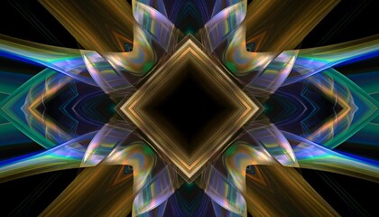 Poster - Abstract geometric shapes with colorful lines.