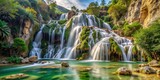 Cascade Waterfall in Fuentes de Algar , landscape