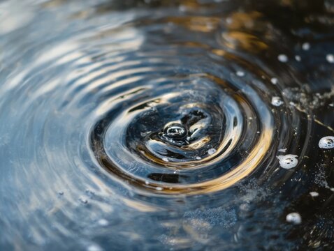 Twisting ripples, soft mist, blurred shimmering backdrop
