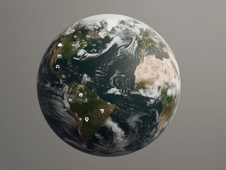 Poster - Digital Globe Displaying Connectivity and Worldwide Network
