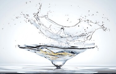 Poster - Stunning Water Splash with Droplets Captured in High Definition, Perfect for Creative Projects and Advertising Needs