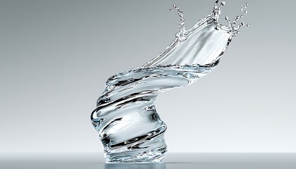 Poster - Dynamic Splash of Water in Twisting Shape Representing Fluid Motion and Elegance in Modern Art Style