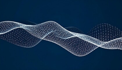 Leinwandbilder - Abstract wavy grid of connected dots.