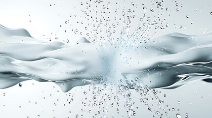 Poster - Dynamic Splash of Water with Droplets Captured in High Definition on a Light Background for Creative and Commercial Use